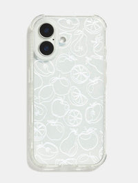 White Fruit Outline Shock iPhone Case Phone Cases Skinnydip London