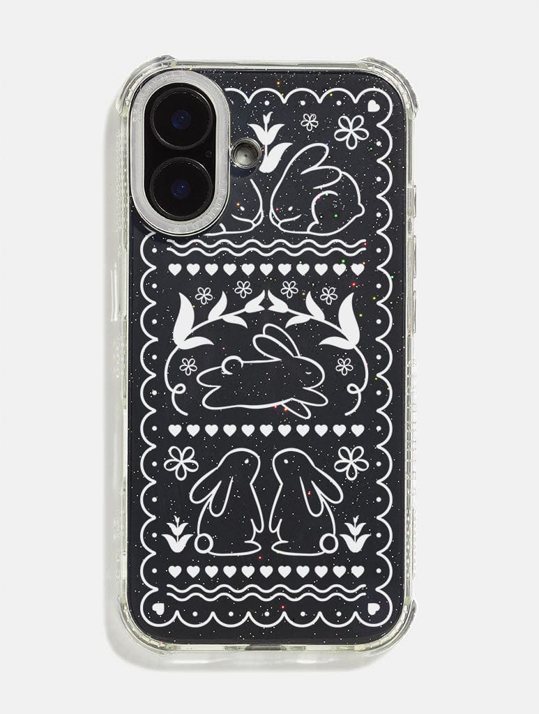 White Lace Bunnies Shock iPhone Case Phone Cases Skinnydip London