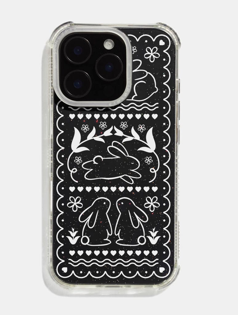 White Lace Bunnies Shock iPhone Case Phone Cases Skinnydip London