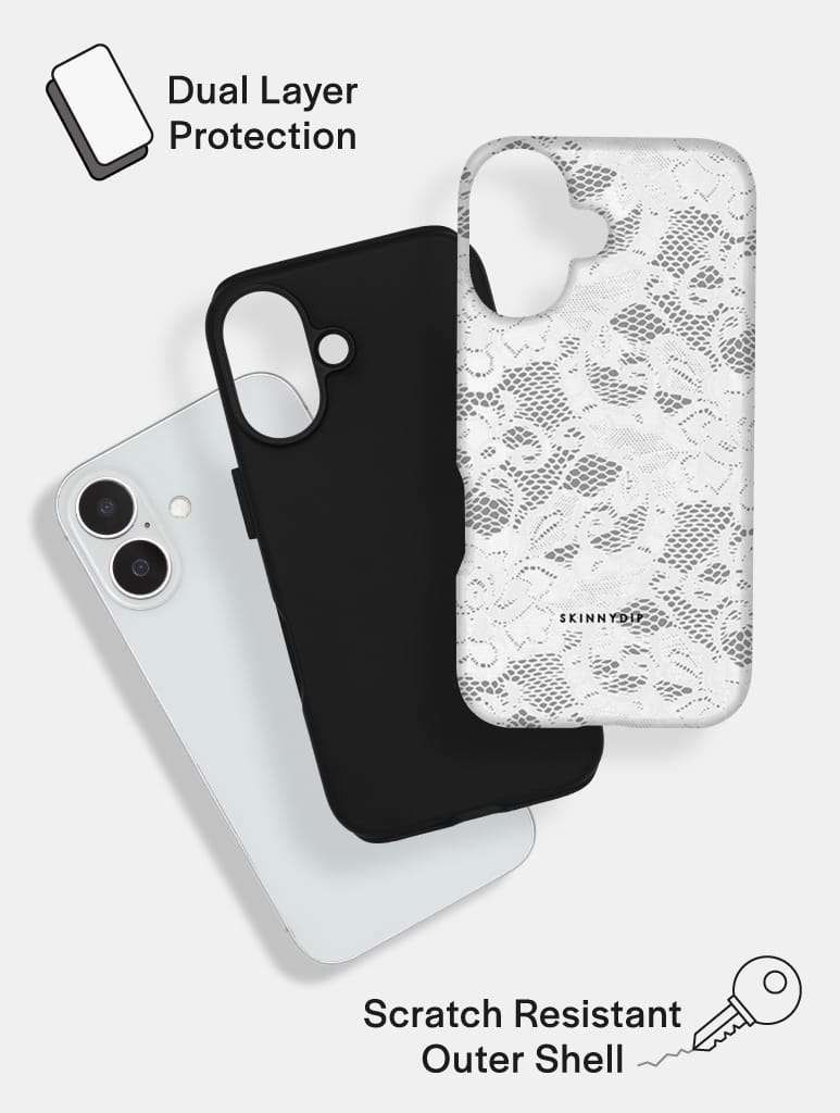 White Lace Ultra Protective iPhone Case Phone Cases Skinnydip London