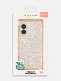 White Pattern Bow Shock iPhone Case Phone Cases Skinnydip London