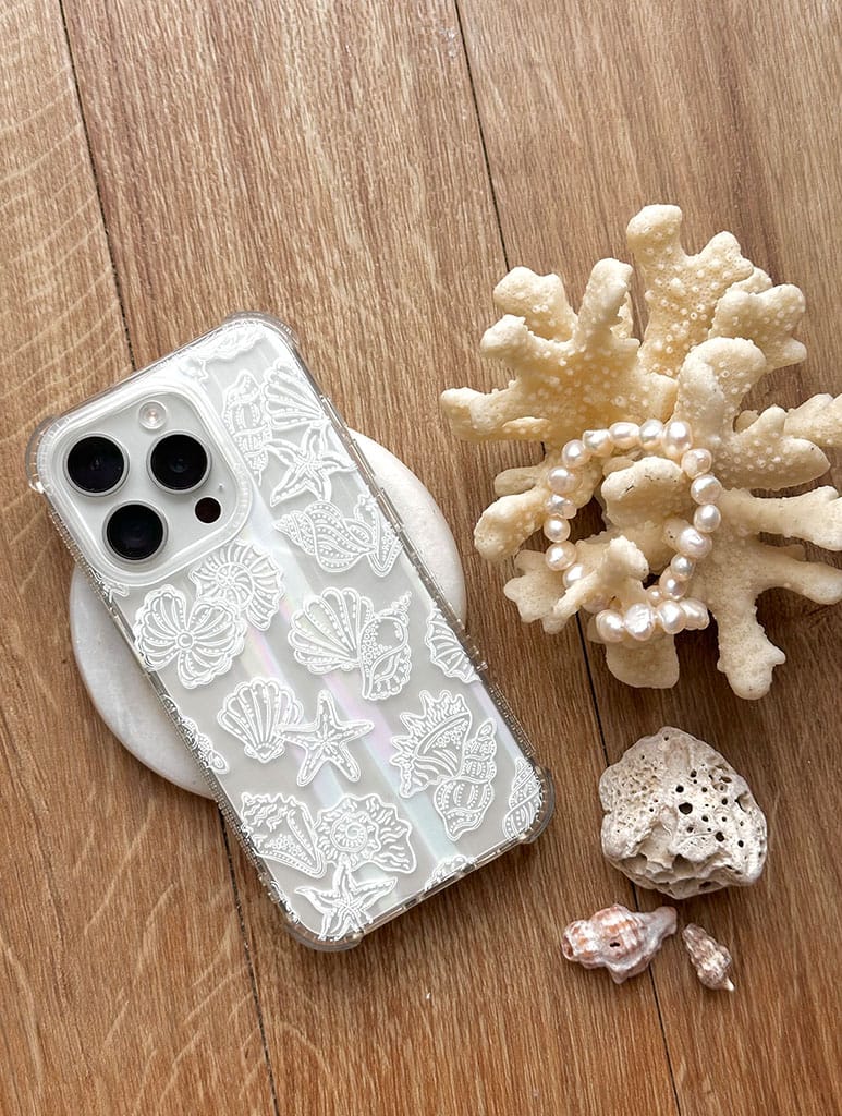White Sea Shells Shock iPhone Case | Fine Line Phone Cases | Skinnydip ...