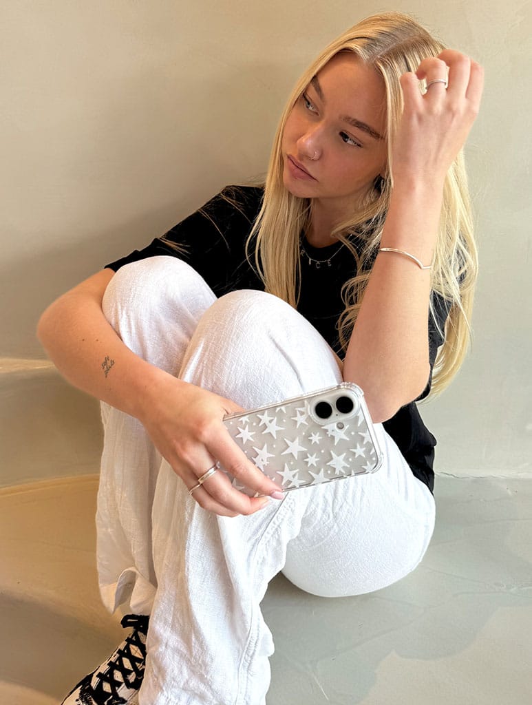 White Stars Shock iPhone Case Phone Cases Skinnydip London
