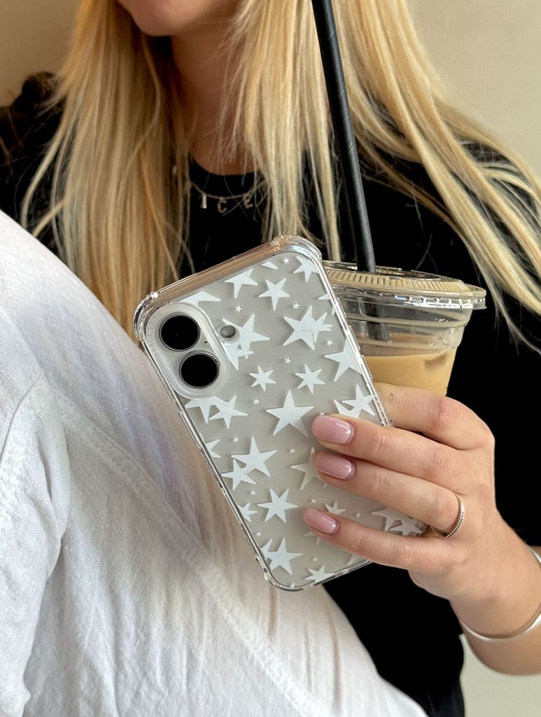 White Stars Shock iPhone Case Phone Cases Skinnydip London