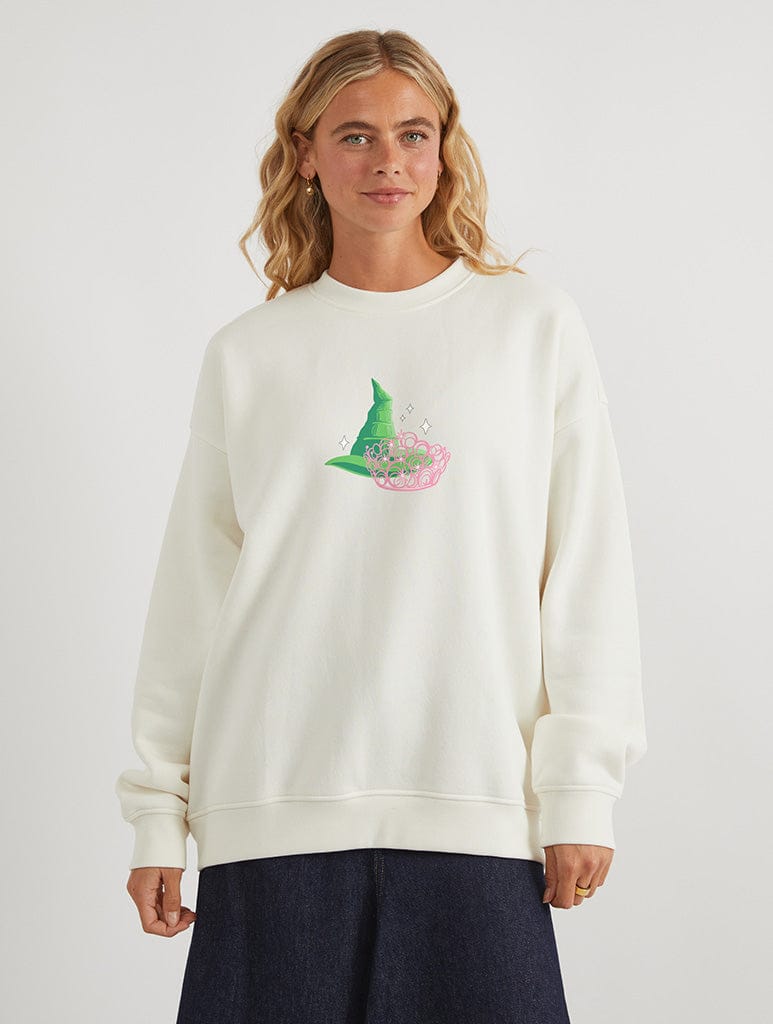 Wicked x Skinnydip Pink And Green Sweatshirt In White Hoodies & Sweatshirts Skinnydip London
