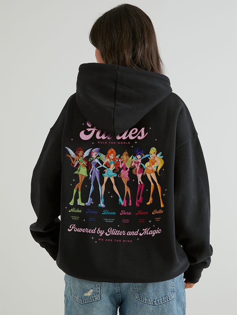 Winx Club x Skinnydip Fairies Rule The World Hoodie In Black Hoodies & Sweatshirts Skinnydip London