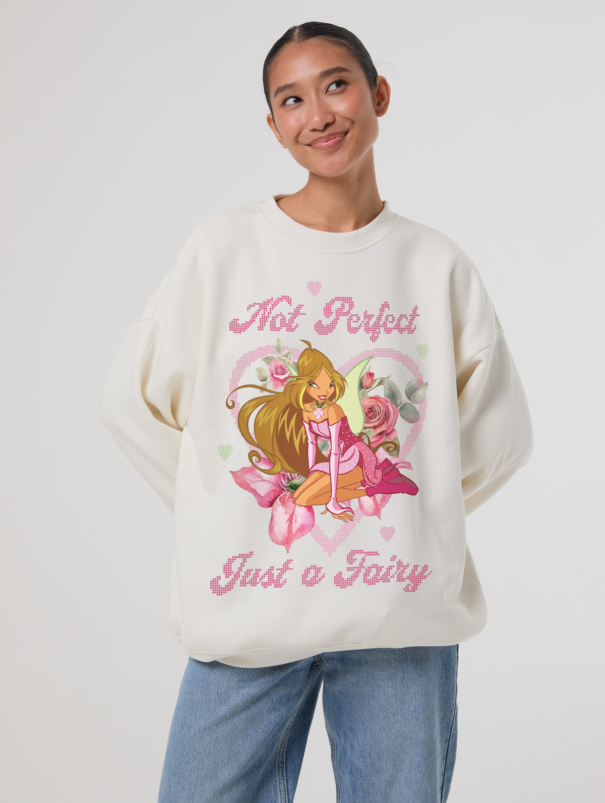 Winx Club x Skinnydip Flora Just A Fairy Sweatshirt In White Hoodies & Sweatshirts Skinnydip London
