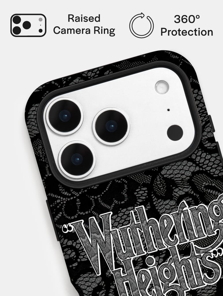 "Wuthering Heights" Black Lace Ultra Protective iPhone Case Phone Cases Skinnydip London
