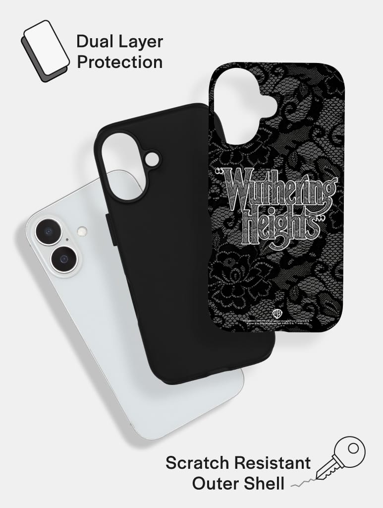 "Wuthering Heights" Black Lace Ultra Protective iPhone Case Phone Cases Skinnydip London