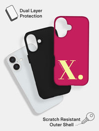 'X' Initial Burgundy Ultra Protective iPhone Case Phone Cases Skinnydip London