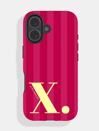 'X' Initial Patterned Burgundy Ultra Protective iPhone Case Phone Cases Skinnydip London