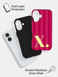 'X' Initial Patterned Burgundy Ultra Protective iPhone Case Phone Cases Skinnydip London