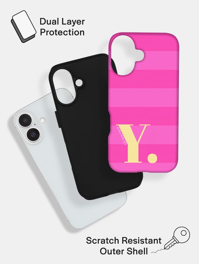 'Y' Initial Patterned Pink Ultra Protective iPhone Case Phone Cases Skinnydip London