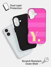 'Y' Initial Patterned Pink Ultra Protective iPhone Case Phone Cases Skinnydip London