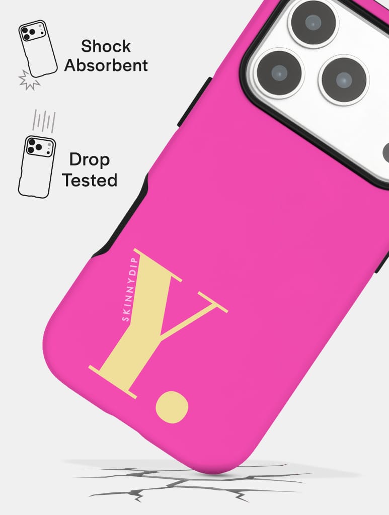 'Y' Initial Pink Ultra Protective iPhone Case Phone Cases Skinnydip London