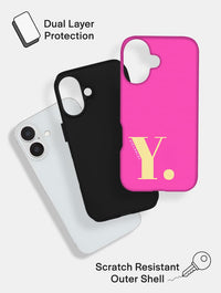 'Y' Initial Pink Ultra Protective iPhone Case Phone Cases Skinnydip London