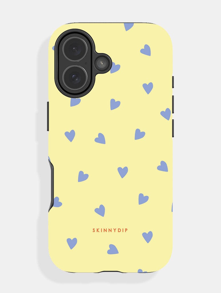 Yellow and Blue Ditsy Hearts Ultra Protective iPhone Case Phone Cases Skinnydip London