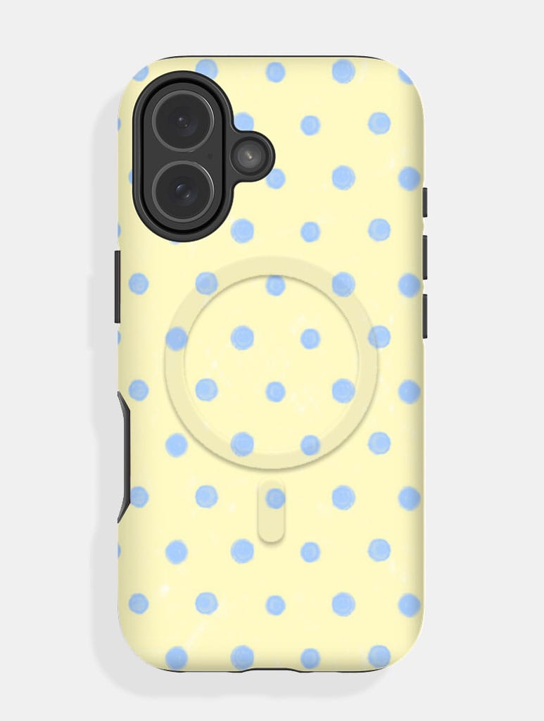 Yellow and Blue Painted Polka Dot Magsafe Ultra Protective iPhone Case Phone Cases Skinnydip London