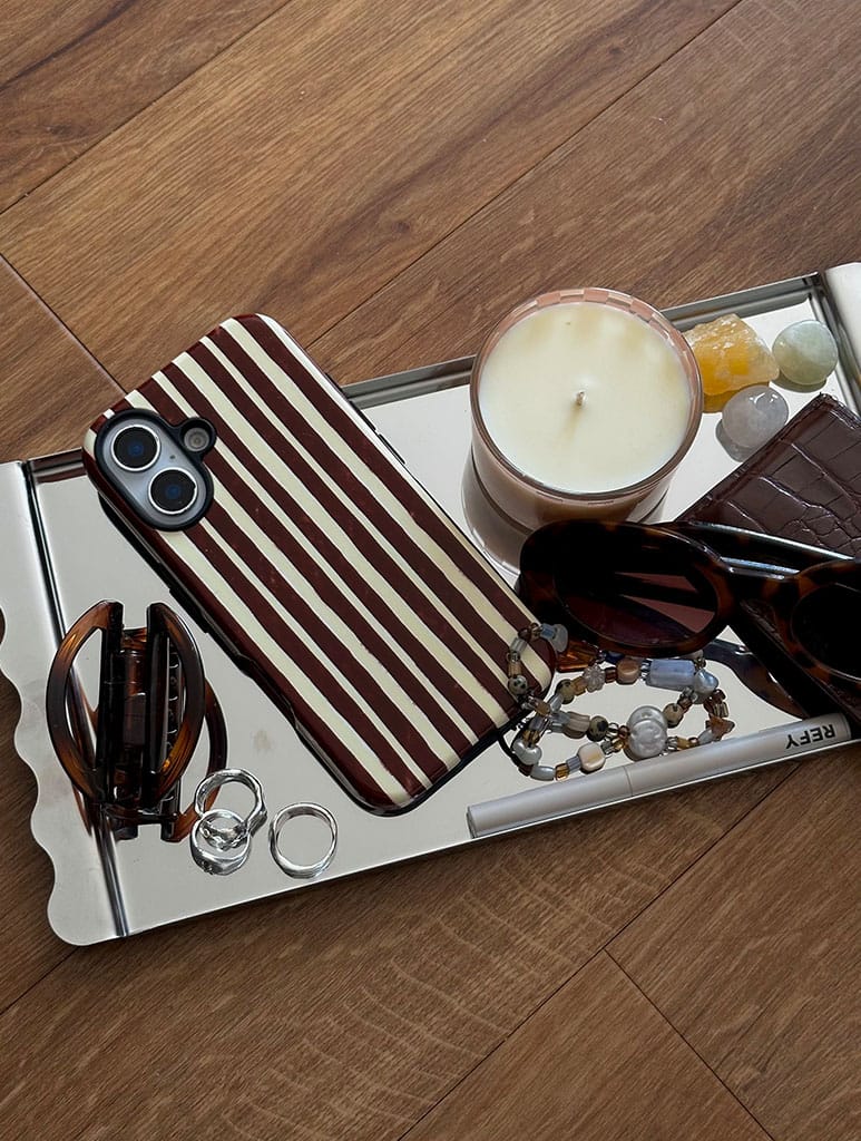Yellow And Brown Sketchy Stripes Ultra Protective iPhone Case Phone Cases Skinnydip London