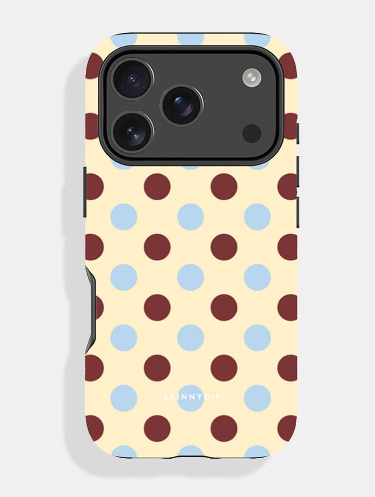 Yellow Brown Blue Large Polka Dot Ultra Protective iPhone Case Phone Cases Skinnydip London