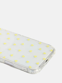 Yellow Ditsy Heart Shock iPhone Case Phone Cases Skinnydip London