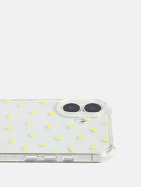 Yellow Ditsy Heart Shock iPhone Case Phone Cases Skinnydip London