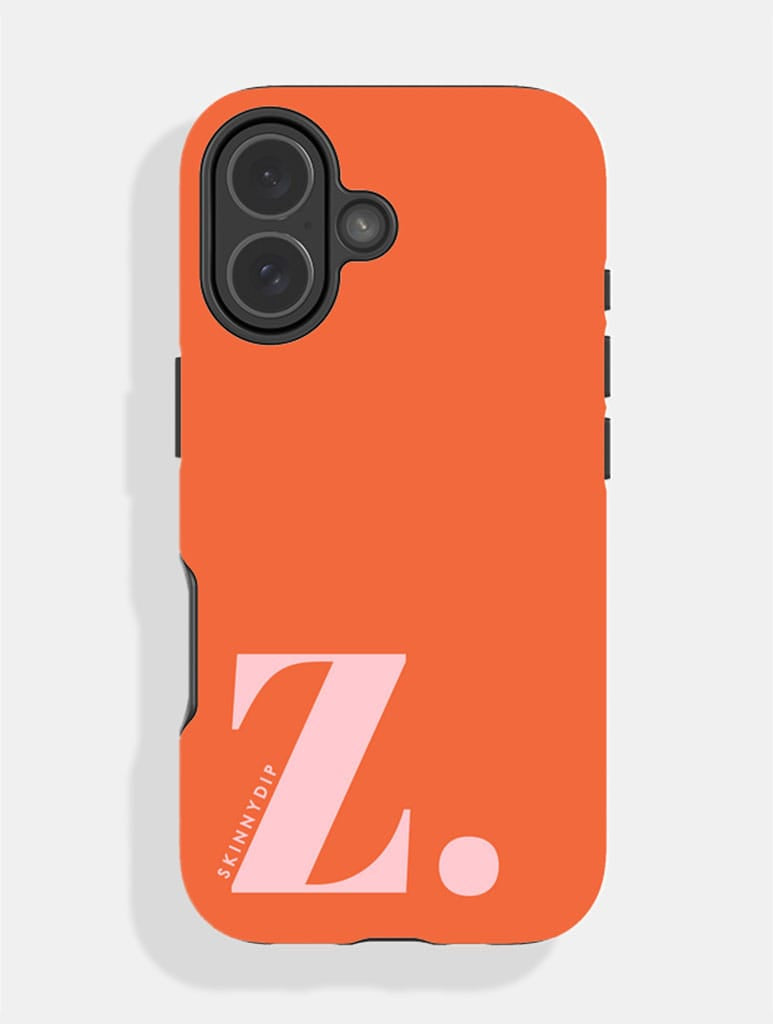 'Z' Initial Orange Ultra Protective iPhone Case Phone Cases Skinnydip London