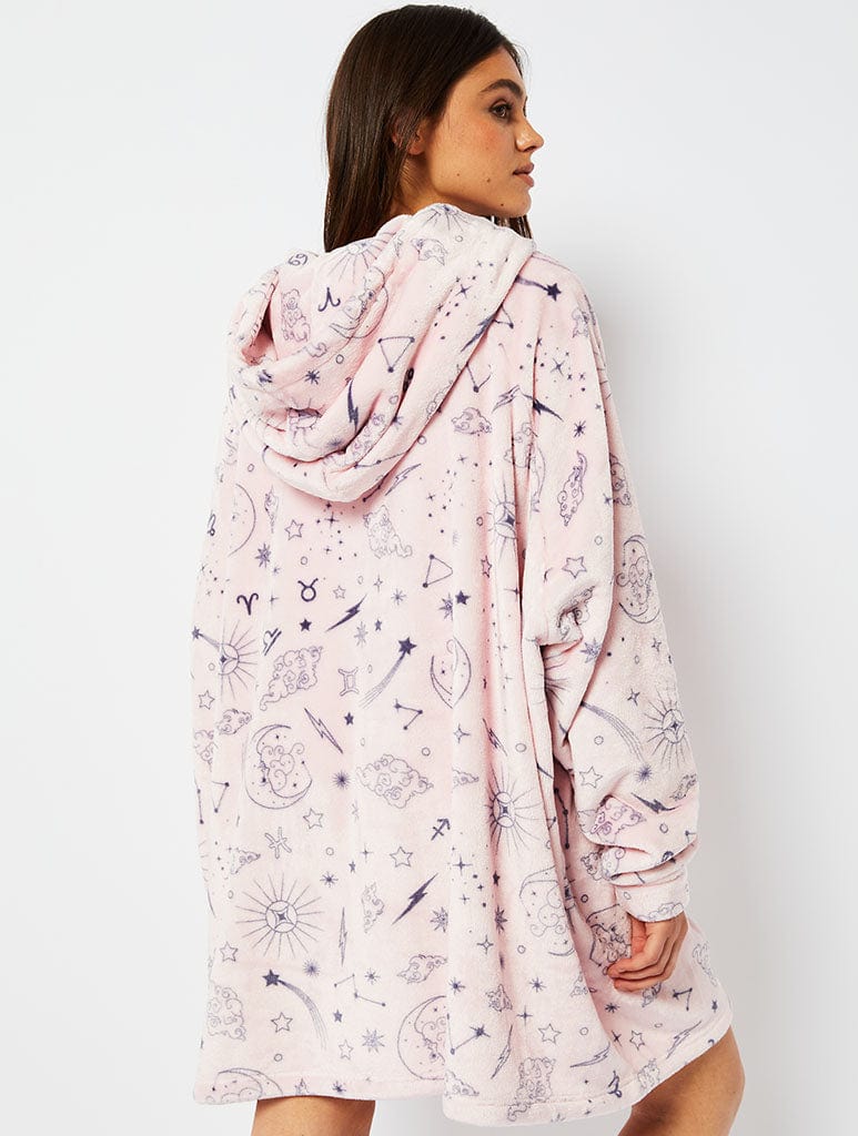 Zodiac Celestial Fleece Blanket Hoodie Lingerie & Nightwear Skinnydip London