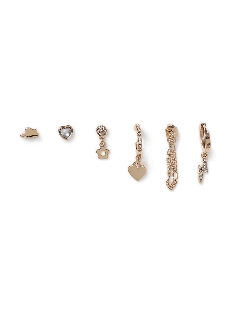 6 Pack Heart Chain Earrings Jewellery Liars & Lovers