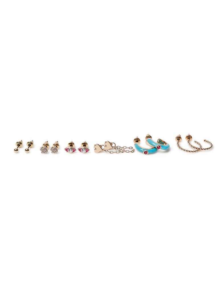 6 Pack Heart Chain Earrings Jewellery Liars & Lovers