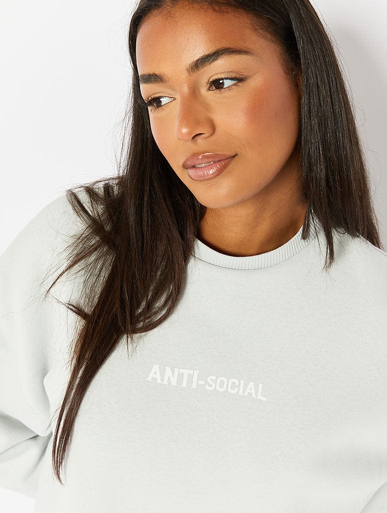 Anti Social Society Grey Sweatshirt Co-ord Hoodies & Sweatshirts Skinnydip London