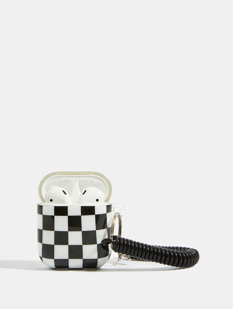 Black And White Checkerboard Airpods Case AirPods Cases Skinnydip
