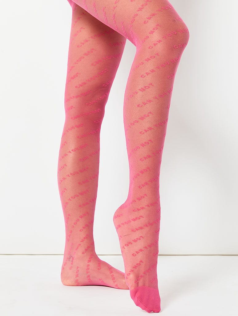 Can you not pink printed tights Lingerie & Nightwear Skinnydip London