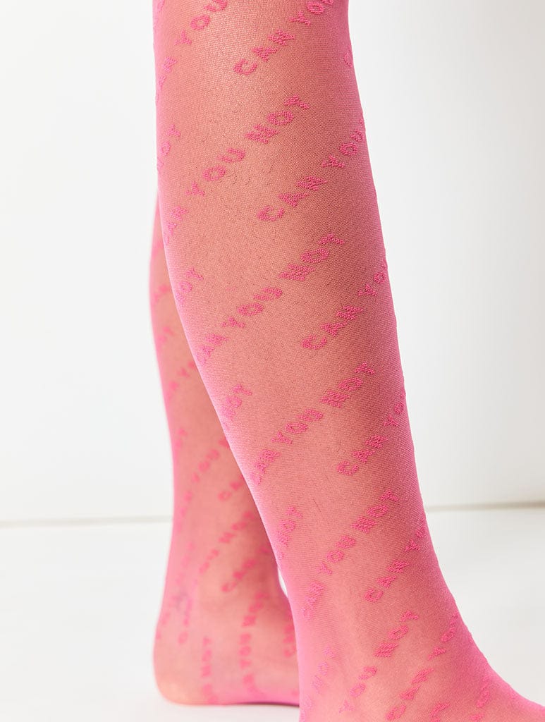Can you not pink printed tights Lingerie & Nightwear Skinnydip London