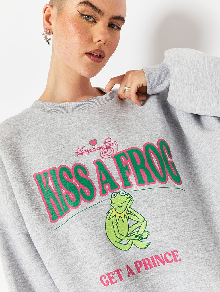Disney x Skinnydip Kermit Kiss A Frog Oversized Sweater Hoodies & Sweatshirts Skinnydip