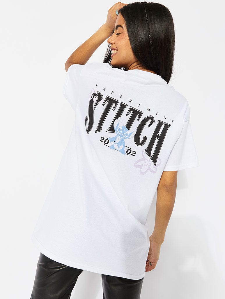 Disney x Skinnydip Stitch Experiment White Logo T-Shirt Tops & T-Shirts Skinnydip