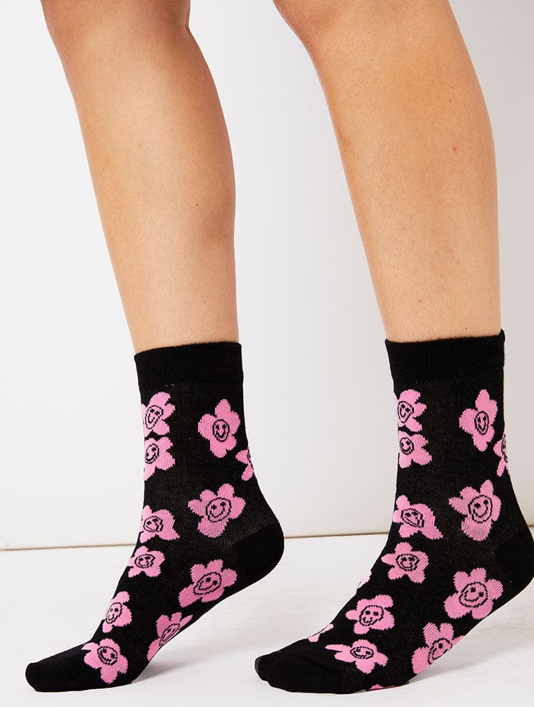 Ditsy Flower Face Print Socks Lingerie & Nightwear Skinnydip London