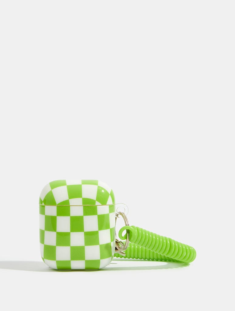 Green And White Checkerboard Airpods Case AirPods Cases Skinnydip