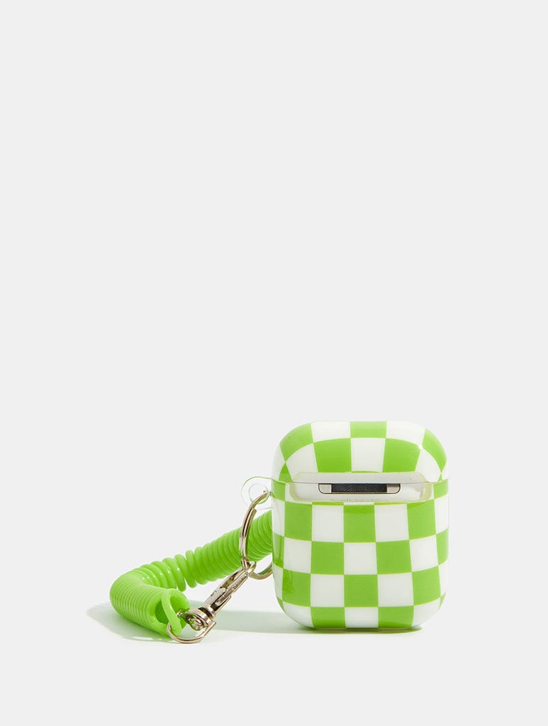 Green And White Checkerboard Airpods Case AirPods Cases Skinnydip