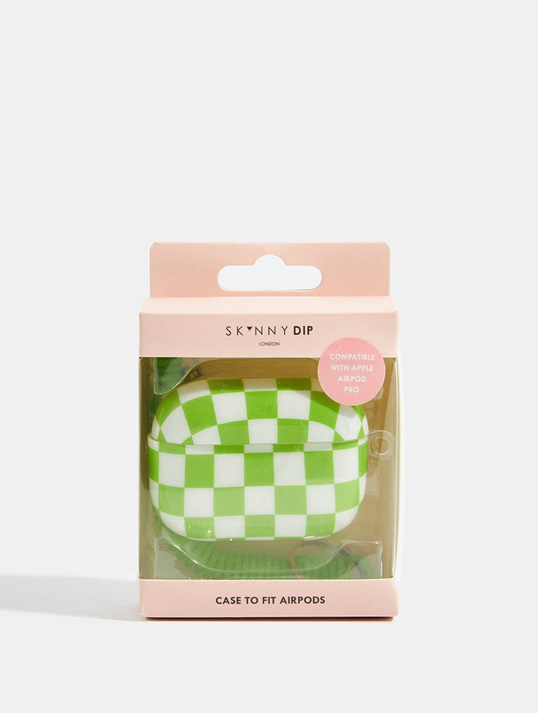 Green And White Checkerboard Airpods Pro Case AirPods Cases Skinnydip