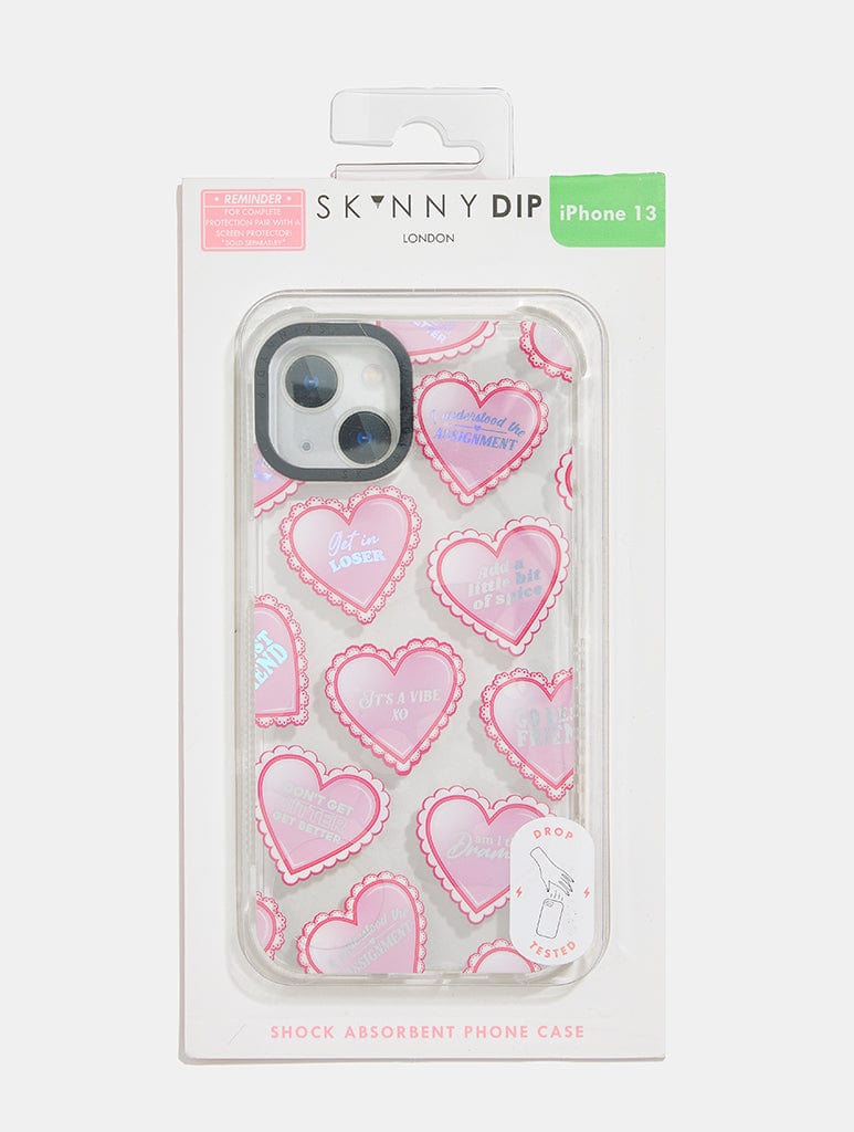 Heart Repeat Slogan Shock iPhone Case Phone Cases Skinnydip
