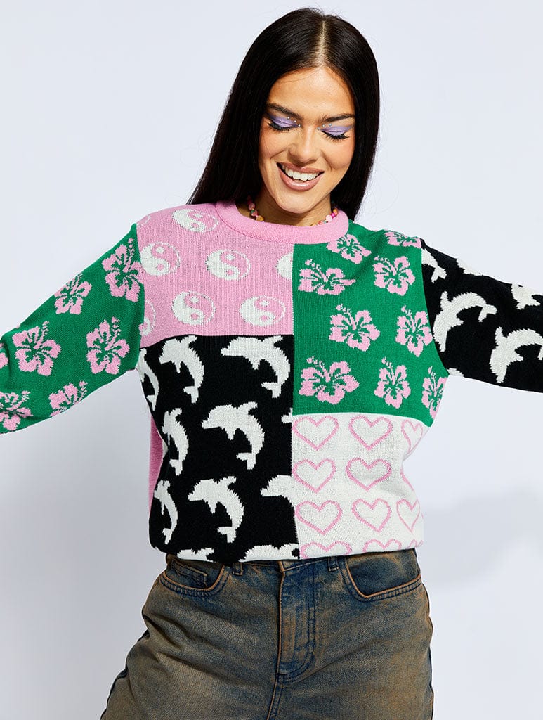 Icon Patchwork Knit Jumper Jumpers & Cardigans Skinnydip