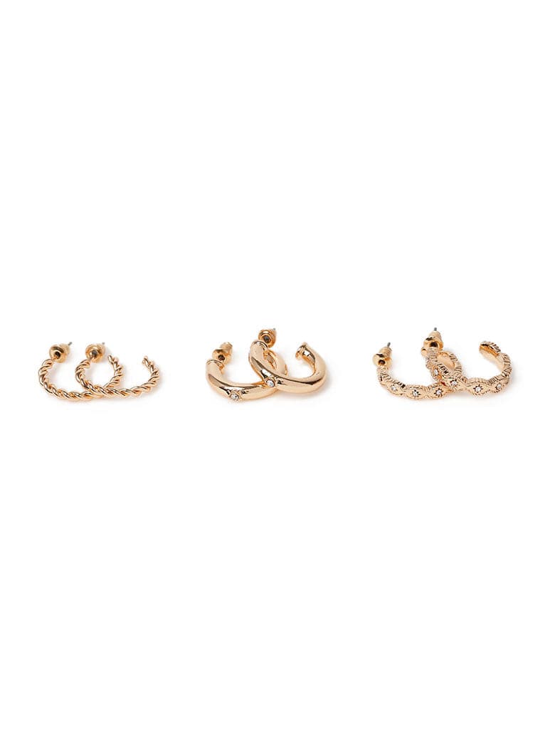 Liars & Lovers 3 Pack Crystal Hoop Earrings Jewellery Liars & Lovers