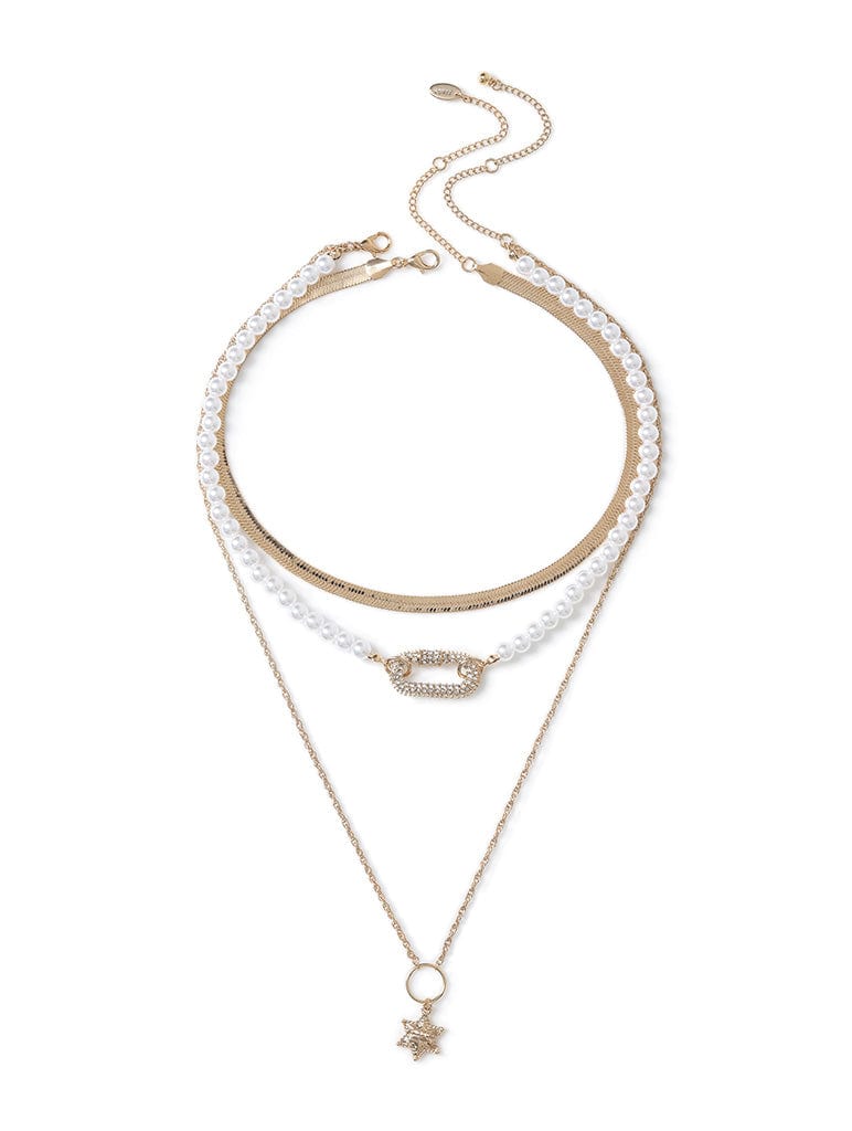 Liars & Lovers Pearl and Chain Multirow Necklace Jewellery Liars & Lovers