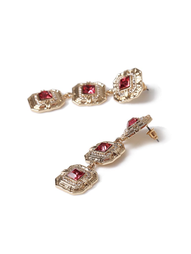 Liars & Lovers Pink Crystal Drop Earrings Jewellery Liars & Lovers