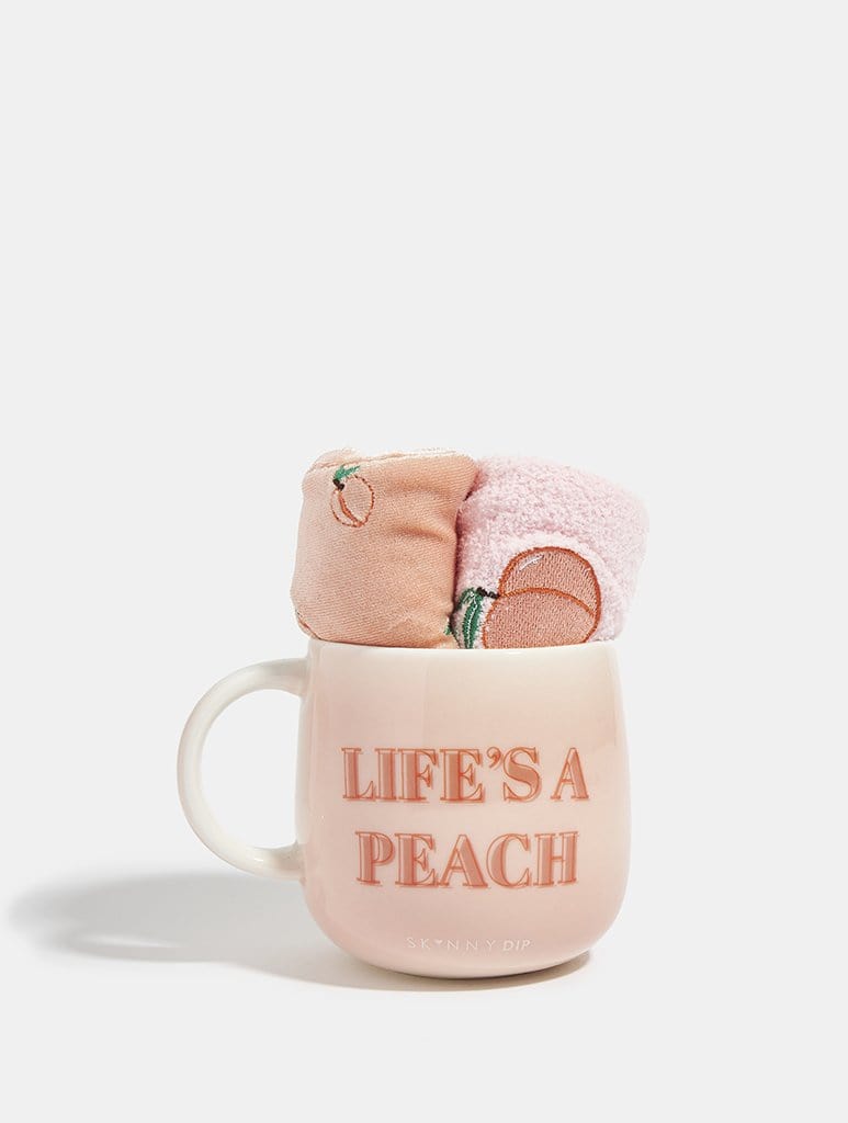 Life's a Peach Mug, Socks and Eye Mask Gift Set Home Accessories Skinnydip