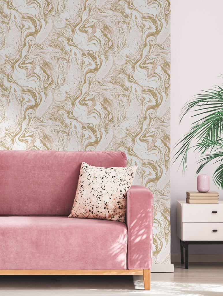 Marble Wallpaper - Pink & Gold Home Accessories Skinnydip