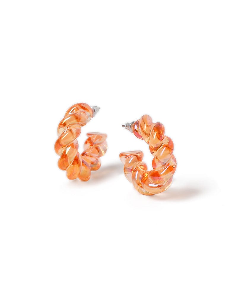 Orange Twist Resin Hoop Earrings Jewellery Liars & Lovers