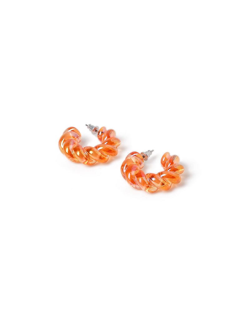 Orange Twist Resin Hoop Earrings Jewellery Liars & Lovers