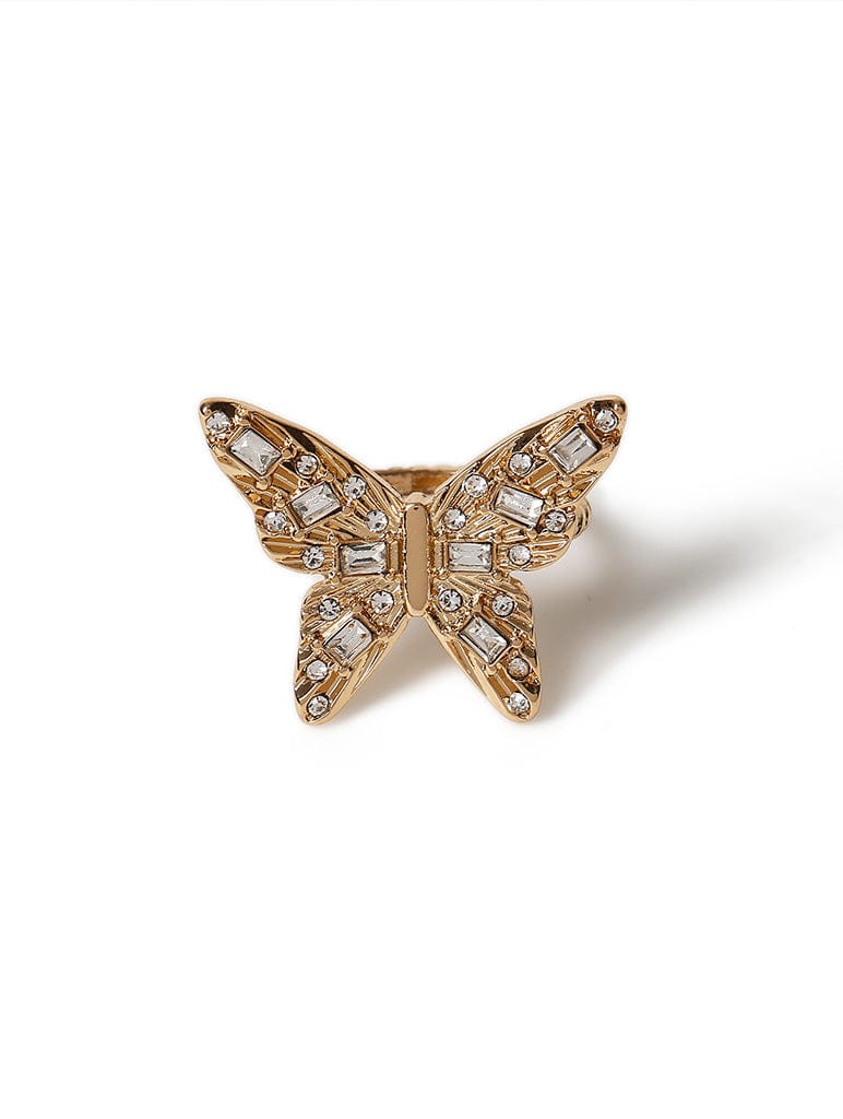 Oversized Crystal Butterfly Ring Jewellery Liars & Lovers